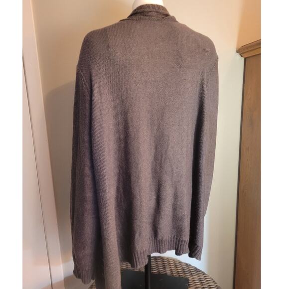 Catherines Black Chevron Cardigan Sweater 3X Open Front Semi Sheer Plus Size - Picture 4 of 8